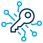 Key icon representing data encryption.