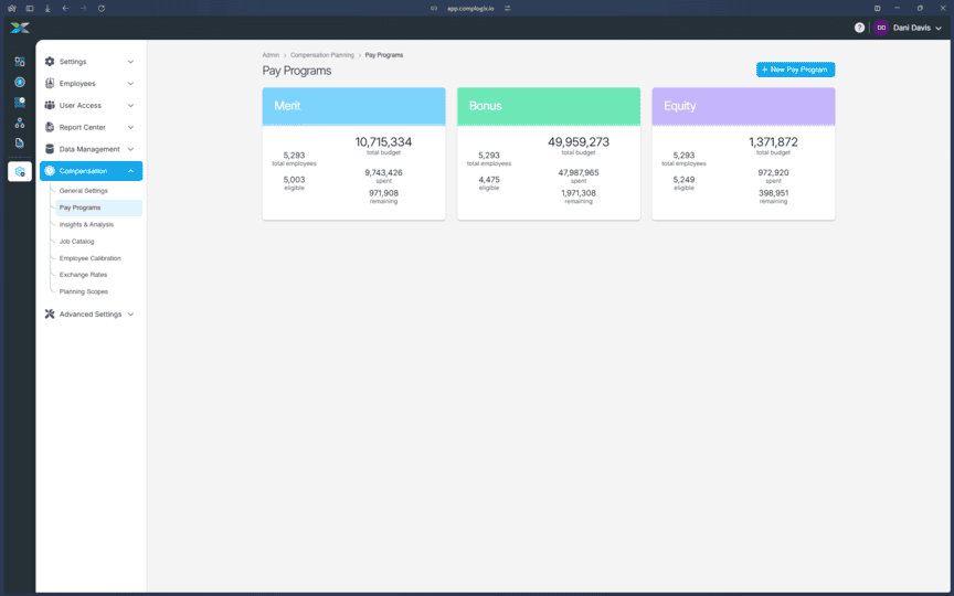 compensation planning insights screenshot